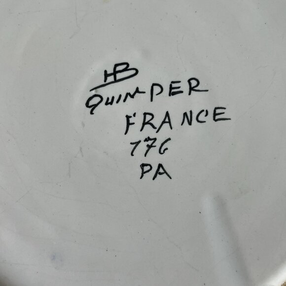 HB Quimper Handpainted Plates // Set of 3 // Breton Woman - Picture 8 of 8